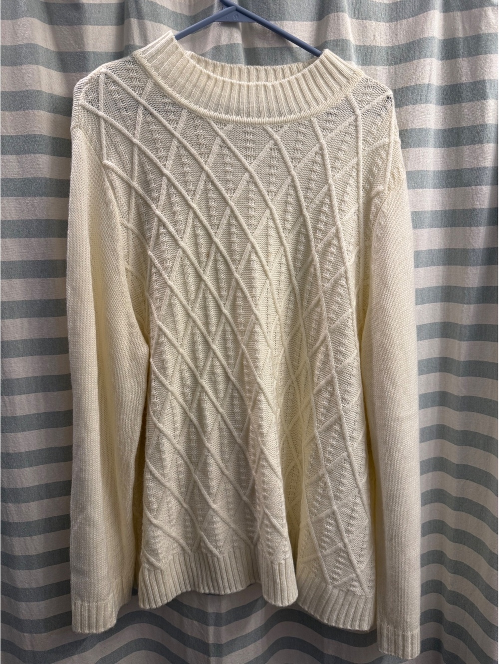 Vintage Koret Women's Plus Size 2X Cream Acrylic Pullover Sweater